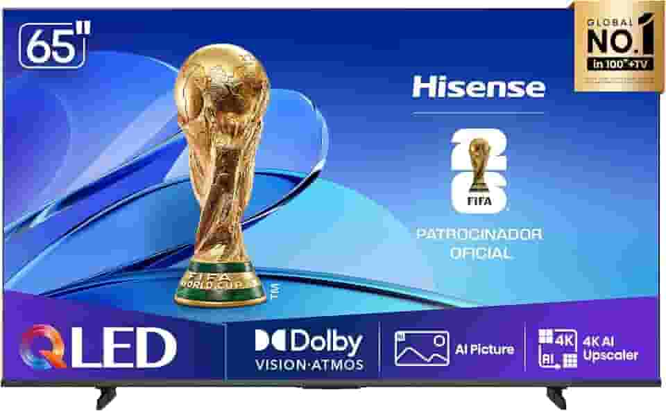 Hisense Smart TV UHD 4K QLED 65" Polegadas 65Q6QV com HDR10+, Dolby Atmos, Sports Mode, Game Mode Plus e Compatível com Alexa