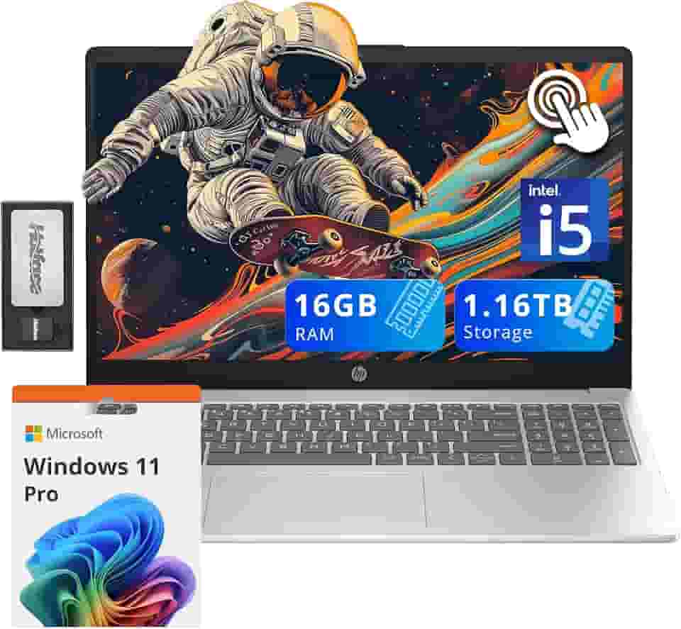 HP Notebook Pavilion 15,6" Hd Com Tela Sensível Ao Toque, Intel I5-1235U, 16 Gb De Ram, 1,16 Tb Armazenamento (Ssd 1 + Estação Acoplamento 160 Gb), Placa Vídeo Iris Xe, Teclado Numérico, Webcam 720P