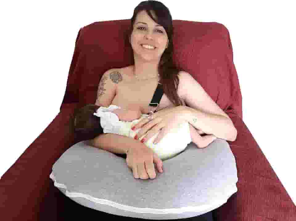 ALMOFADA DE AMAMENTAR MOLETOM CINZA - BEM FIRME!!!! BEBÊ QUERIDO