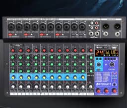 mesa de som, vedo A12 12 canais digital/número profissional portátil com reverb bluetooth usb interface audio/áudio mixer