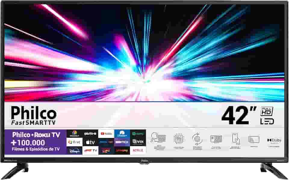 Smart TV 42” Philco PTV42G6FR2CPF Roku TV LED Dolby Áudio