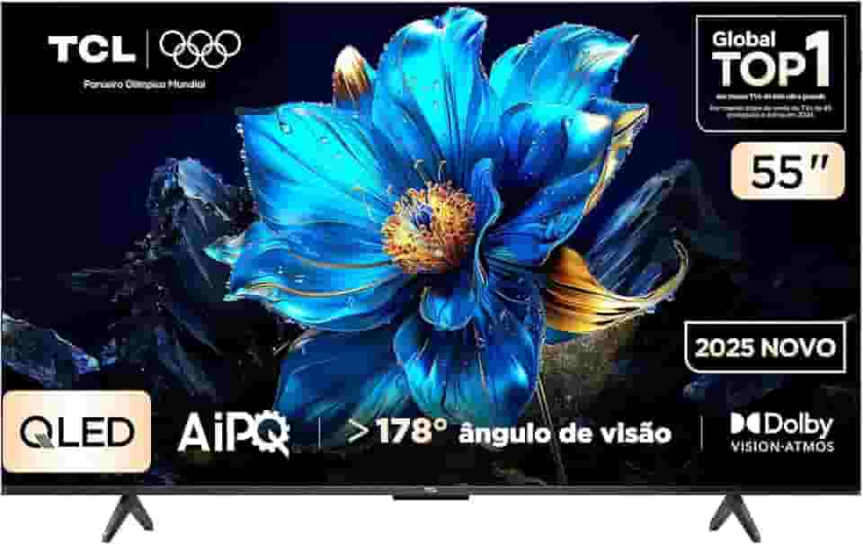 Smart TV TCL 55 Polegadas QLED 4K P7K WiFi Bluetooth Google TV HDR10+ Dolby Atmos Dolby Vision 55P7K
