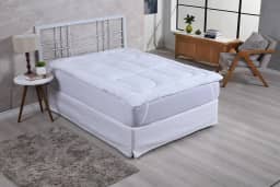 Pillow Top – Micropercal 200 Fios, Manta 600 g/m², Super Macio e Resistente – Tamanhos Casal, Queen e King (Branco, Casal)