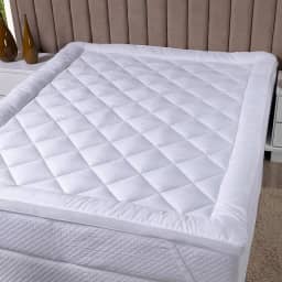 Pillow Top Casal 400 Fios Enchumento de 600g/m² Com Elástico nos 4 Cantos Tecido Respirável (Branco, Casal)