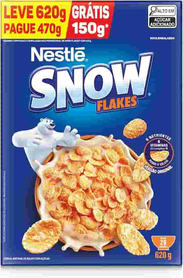 Snow Flakes Cereal Matinal Tradicional Leve 620G Embalagem Econômica