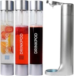 DRINKPOD Máquina De Fazer Água Com Gás Fizzpod Máquina De Fazer Refrigerantes Máquina De Fazer Refrigerantes Com Infusão De Frutas Para Carbonatação Com Garrafa De Carbonatação De 1L, Máquina De Faz