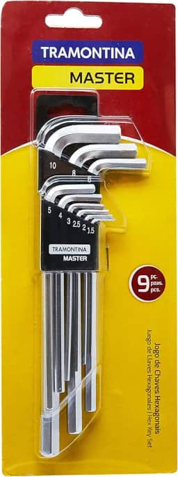 Tramontina 41408209, Jogo Chaves Hexagonais Longas 9 Peças