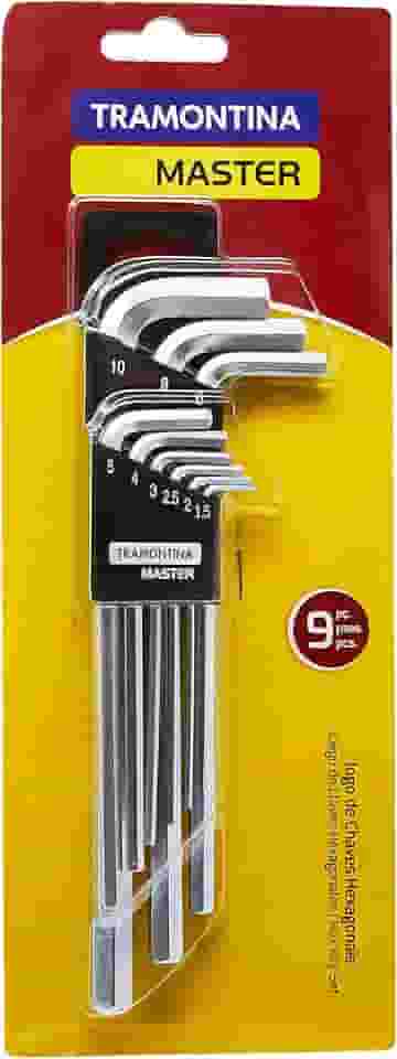 Tramontina 41408209, Jogo Chaves Hexagonais Longas 9 Peças