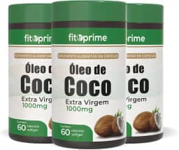 Kit 3x Óleo de Coco 1000mg 60 Cápsulas