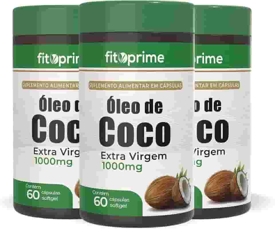 Kit 3x Óleo de Coco 1000mg 60 Cápsulas