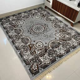 Tapete Sala 2,00x2,50 M Belga Persa Clássico Franja Luxo Medalhão Tabriz (Modelo 8)