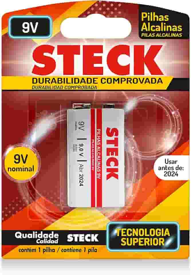 Steck Pilha Alcalina 9V Pack C/ 1 Unidade