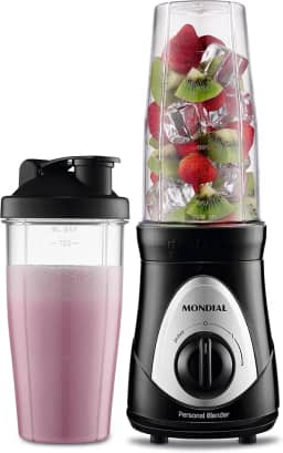 MONDIAL Personal Blender, Preto/Prata, 300W, 110V - DG-01