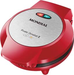 MONDIAL Omeleteira Pratic Omelet II, Vermelho/Inox, 800W, 110V - OM-04-RI