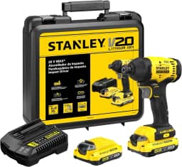 STANLEY Parafusadeira de Impacto 6,35mm 20V SBI801D2K 2 Baterias 1 Carregador e Maleta