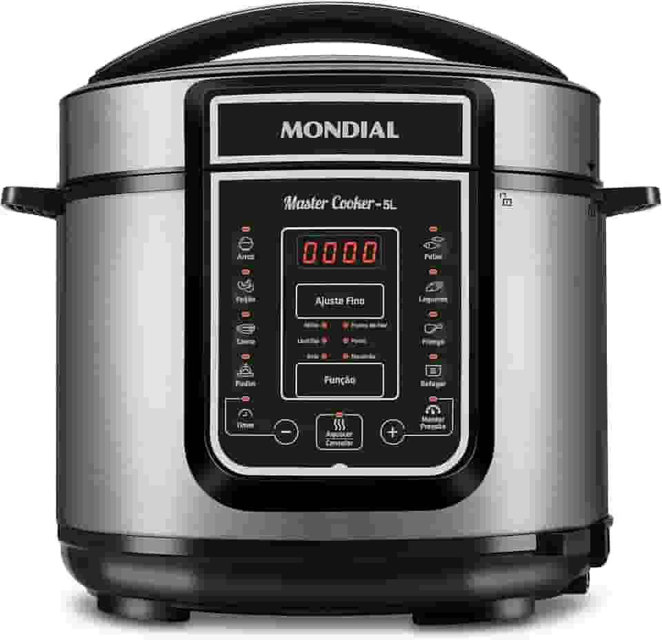 MONDIAL Panela de Pressão Digital, Master Cooker - 5L, 220V, Preto, 900W - PE-38