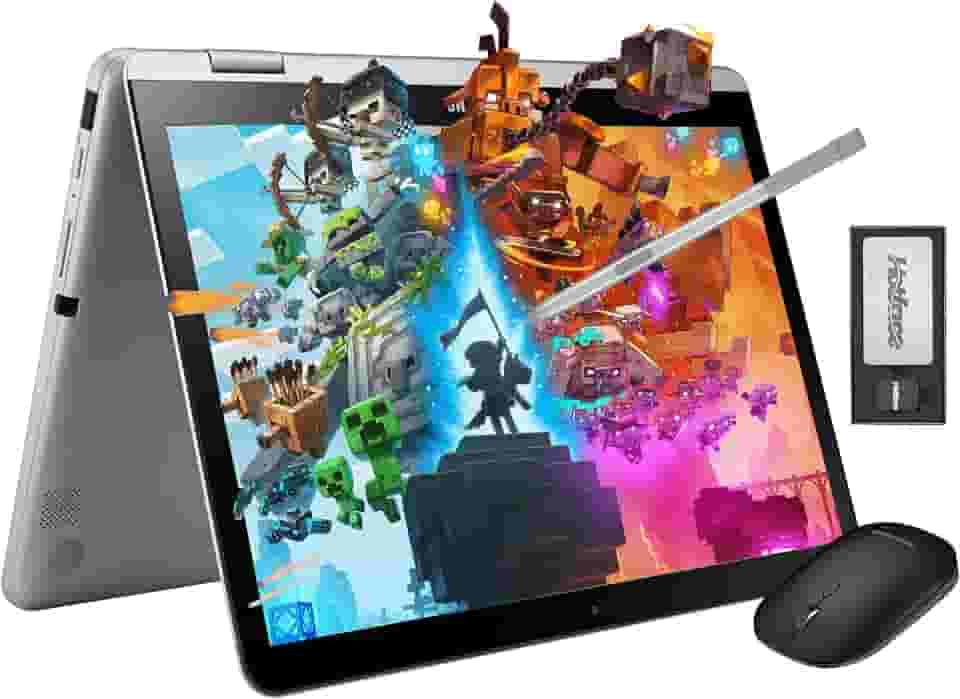 Samsung Chromebook Plus 2 em 1 com tela sensível ao toque FHD de 12,2", Intel Dual-Core, 4GB RAM, 224GB de armazenamento (64GB eMMC + 160GB com dock), caneta stylus, mouse sem fio, prateado