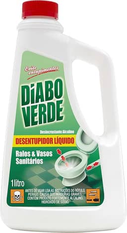 Desentupidor de vasos sanitários e ralos DIABO VERDE líquido 1 Litro