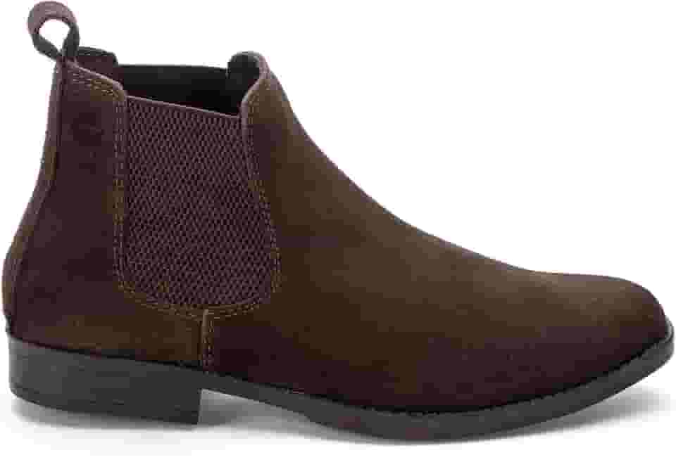 Bota Chelsea Feminina em Couro Camurça Polo North com Elastico Moderna