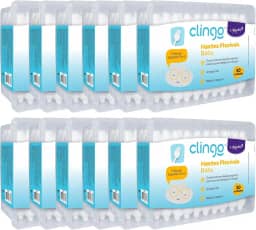Clingo Kit Hastes Flexíveis de Algodão para Bebê, Pack 12 Caixas com 50 Unidades cada, Ponta Especial de Segurança, 100% Algodão Puro, Macio e Seguro.