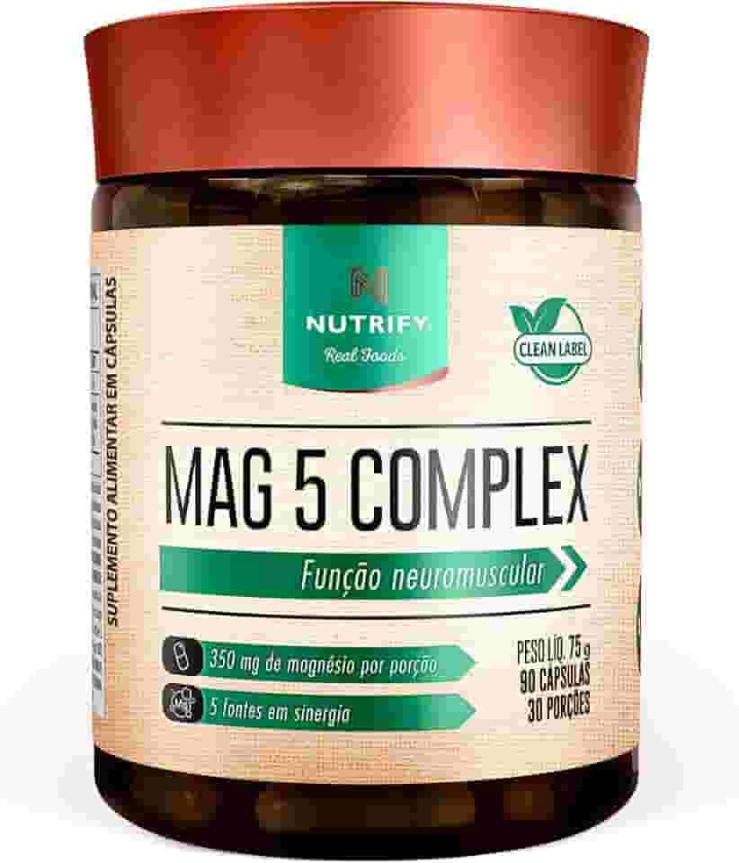 Nutrify Complexo Mag 5 – 90 Cápsulas - Suplemento Fonte de Magnésio para Equilíbrio e Bem-Estar