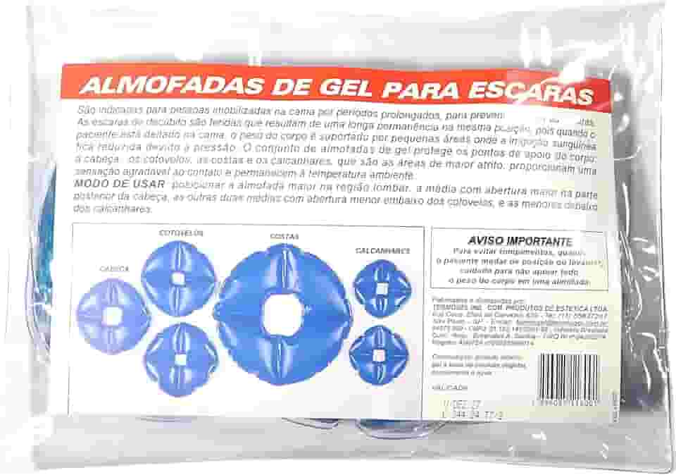 Termogel Kit Almofadas Térmica Em Gel Para Escaras 6 Peças Azul