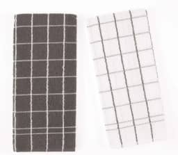 Jogo Pano de Copa Chef 2 Pçs, Teka, Cinza e Branco