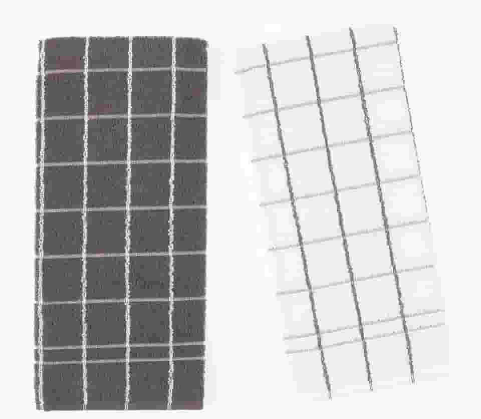 Jogo Pano de Copa Chef 2 Pçs, Teka, Cinza e Branco