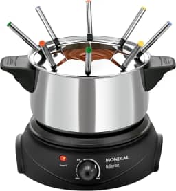 MONDIAL Panela Elétrica de Fondue, Preto/Prata, 1200W, 110V - FD-02
