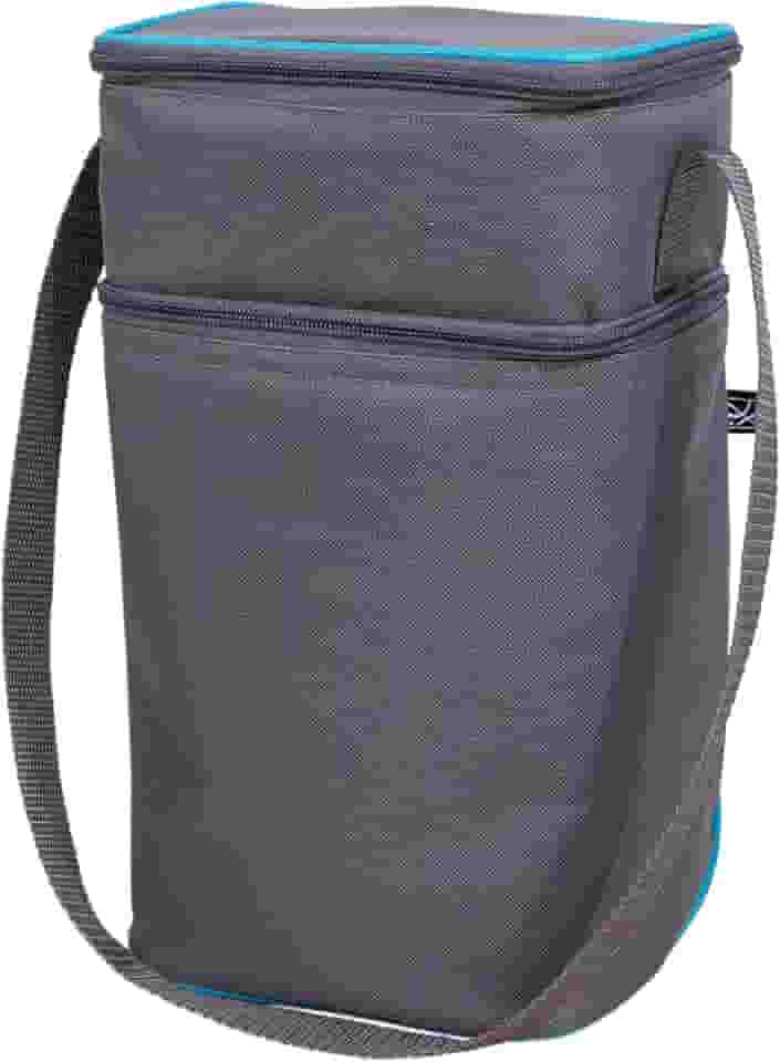 J.L. Childress Refrigerador de 6 garrafas, refrigerador de leite materno isolado e lancheira para comida de bebê e mamadeiras, à prova de vazamento e selada a calor, pacote de gelo incluído, cinza e azul-petróleo