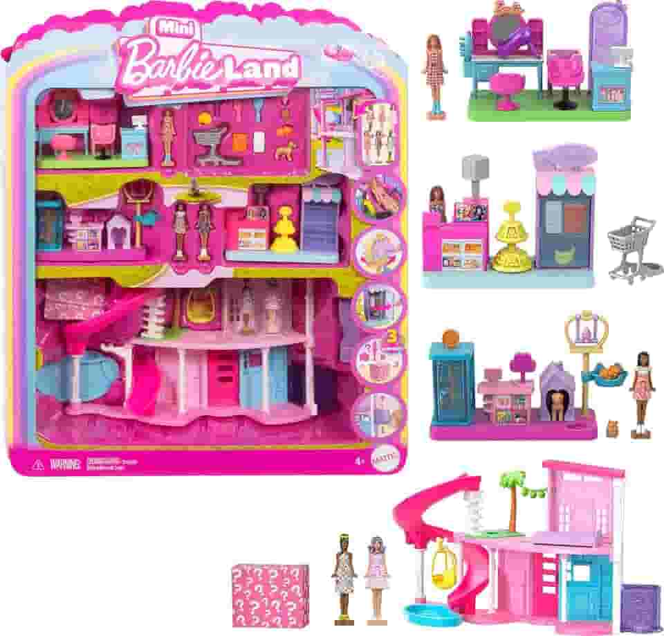 Barbie Mini BarbieLand Conjunto de Brinquedo Pacote Mundo Miniatura para crianças a partir de 4 anos