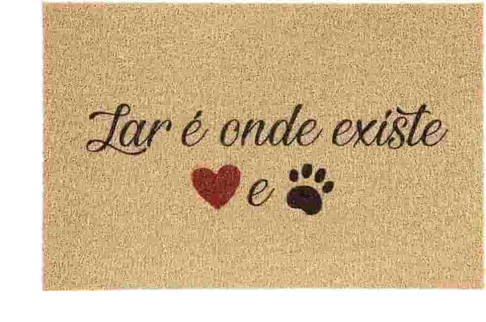 Capacho Pet Vinil Kapazi 40x60cm – Lar Onde Existe Amor | Tapete para Entrada Antiderrapante e Decorativo